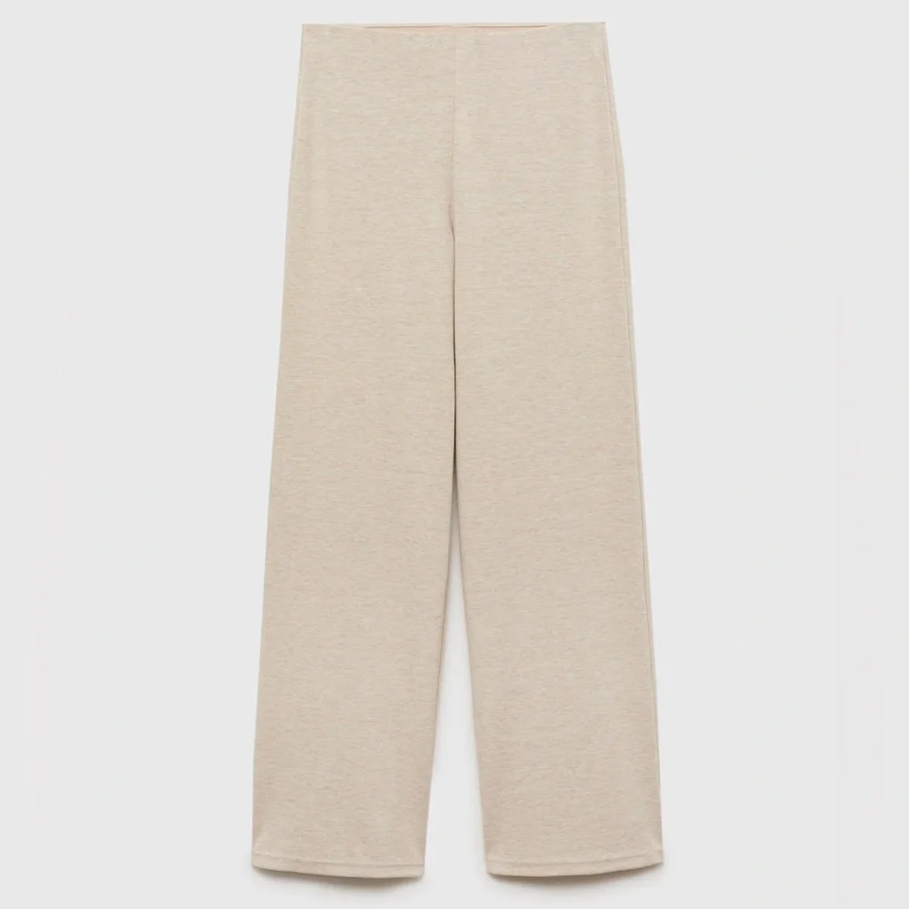 Mango MNG - light beige cream wool blend pants